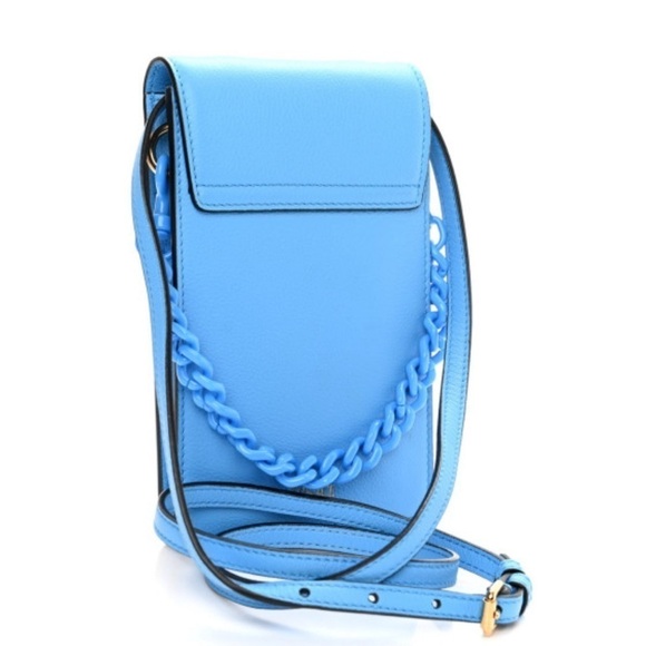 Versace La Medusa Blue Leather Mini Crossbody Bag with Chain and Strap - Picture 7 of 14